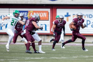 Montana wide receiver Jamaal Jones (6) returns a kick vs. UND on Saturday/by Evan Frost