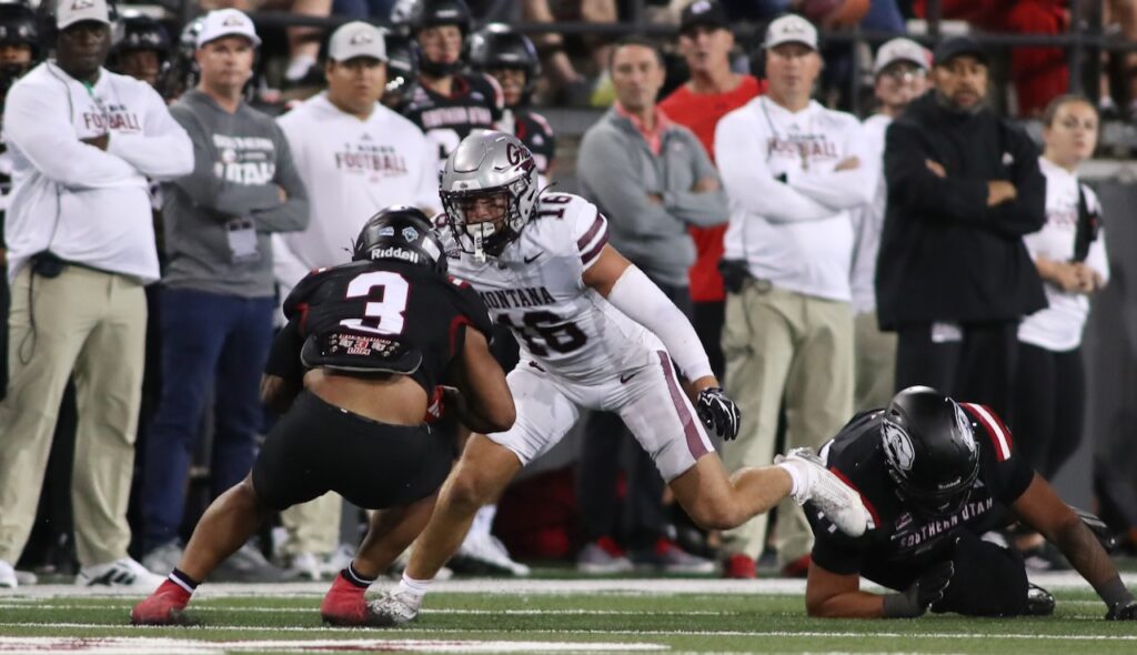 Montana safety Braeden Orlandi delivers a hit