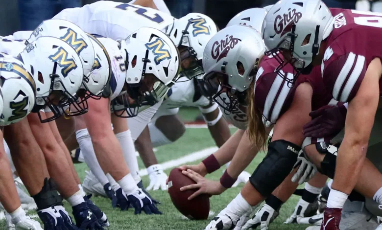 Montana State vs University of Montana - Cat and Griz helmet lineup