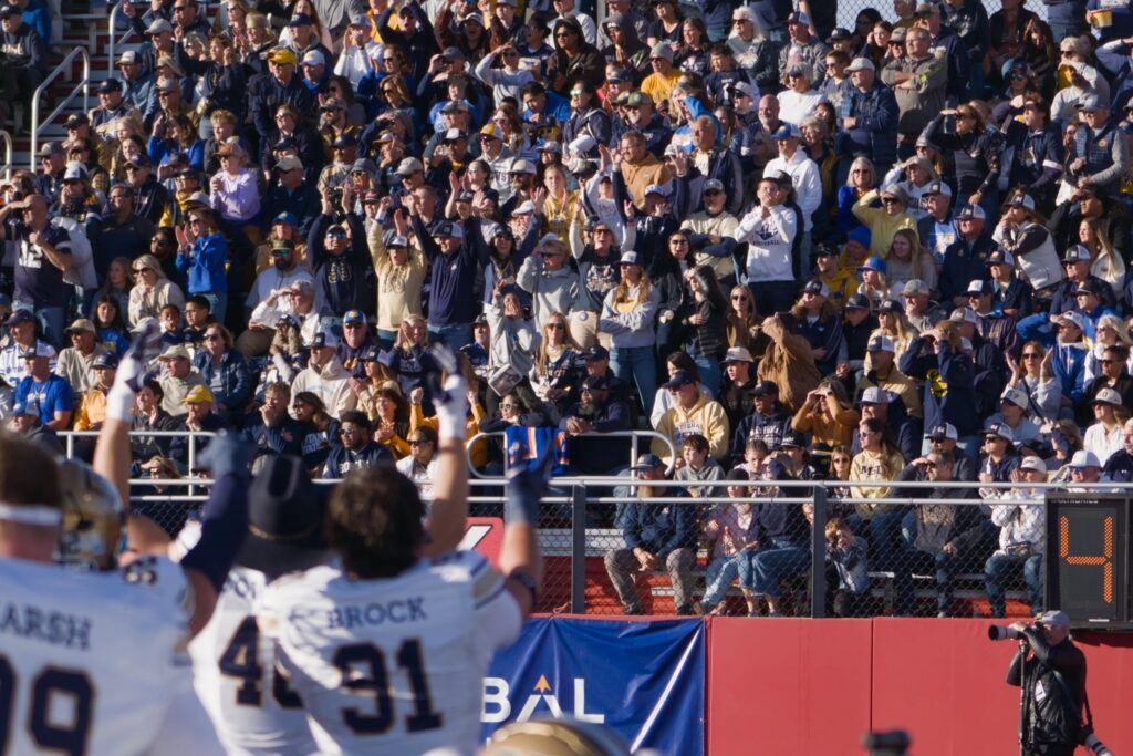 Bobcat fans cheer at Roos Field