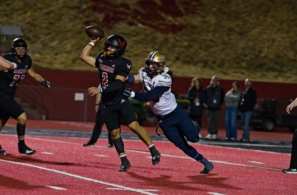Zac Crews pressures the EWU quarterback