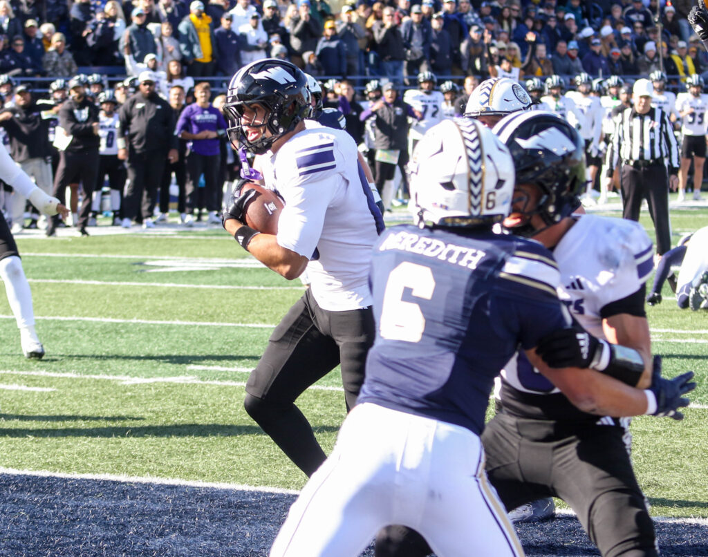 Ammon Munyer looks for room against the Montana State defense