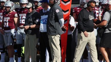 Bobby Kennedy watches from the Griz sideline