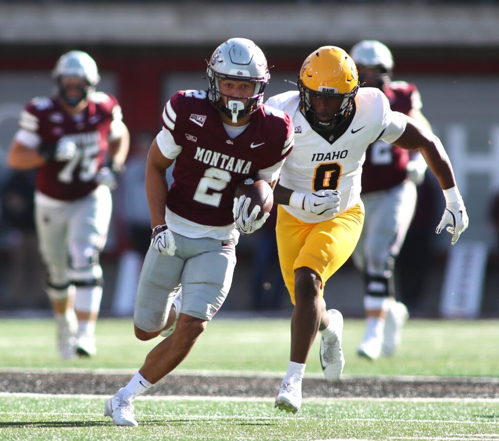 Griz No. 2 runs after the catch
