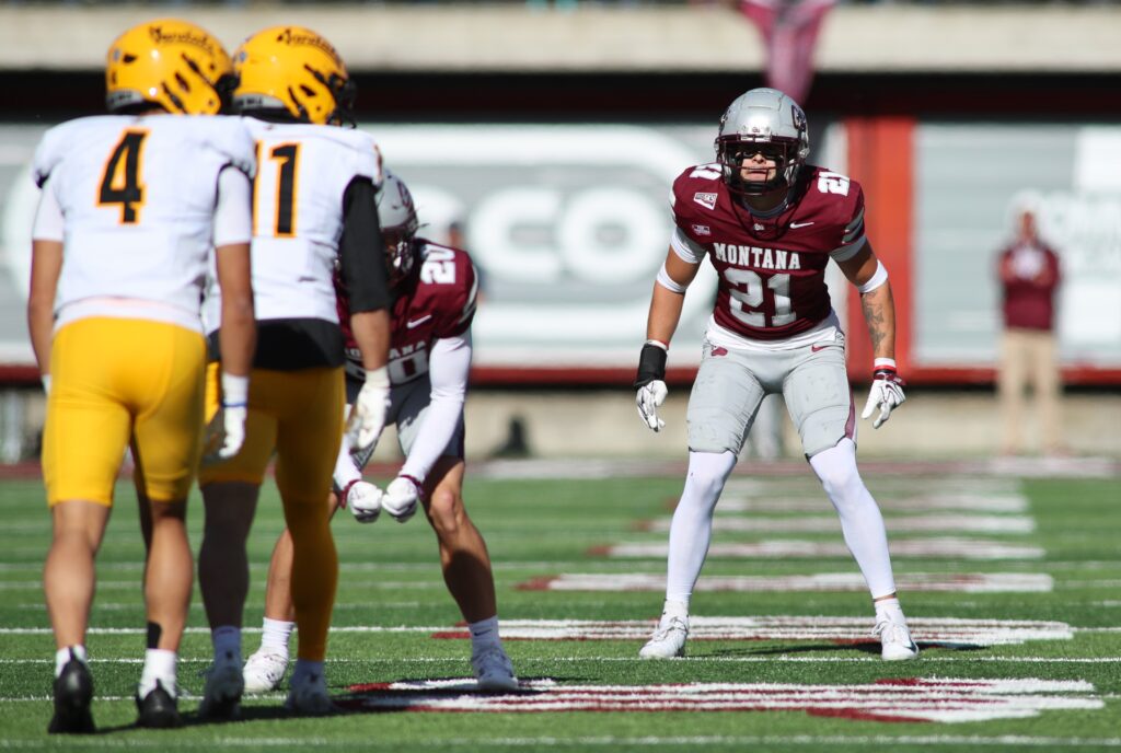 Griz No. 21 lines up across from Israel Carter