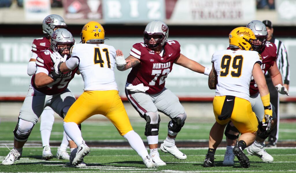 Griz No. 72 blocks the Vandals front