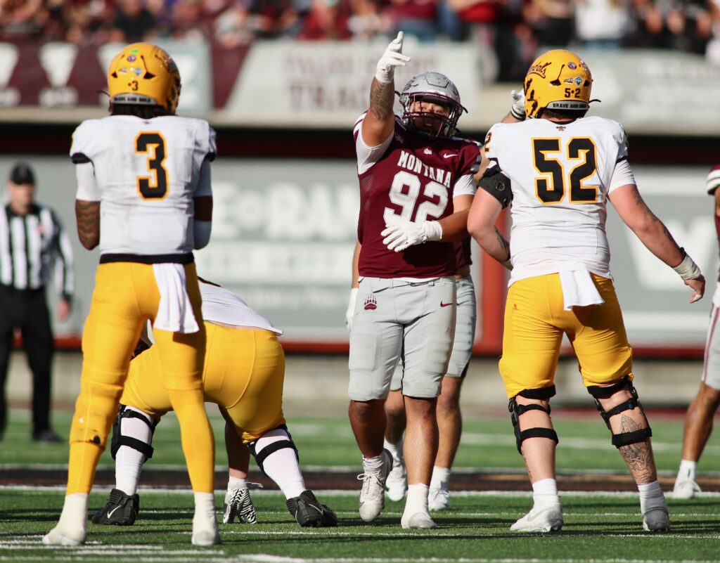Griz No. 92 signals after a stop