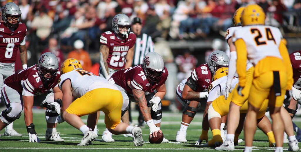 Griz and Vandals at the line of scrimmage