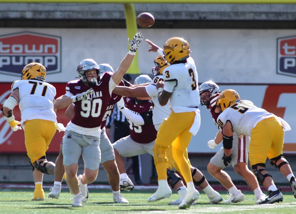 Joshua Wood throws over Griz No. 90