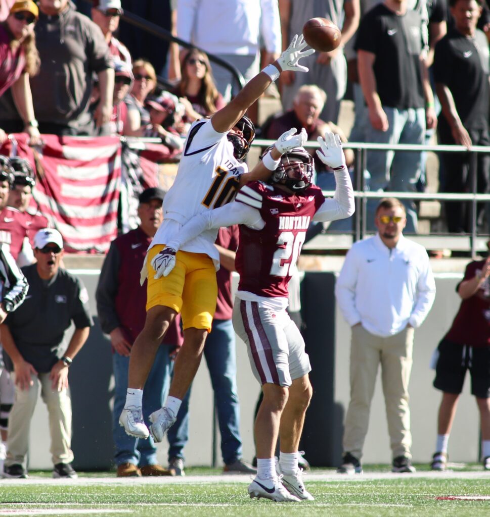 Vandals receiver leaping catch on Griz sideline