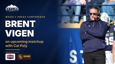 Montana State head coach Brent Vigen weekly press conference previewing Cal Poly (photo by Brooks Nuanez)