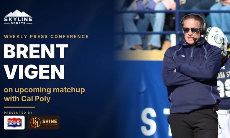 Montana State head coach Brent Vigen weekly press conference previewing Cal Poly (photo by Brooks Nuanez)