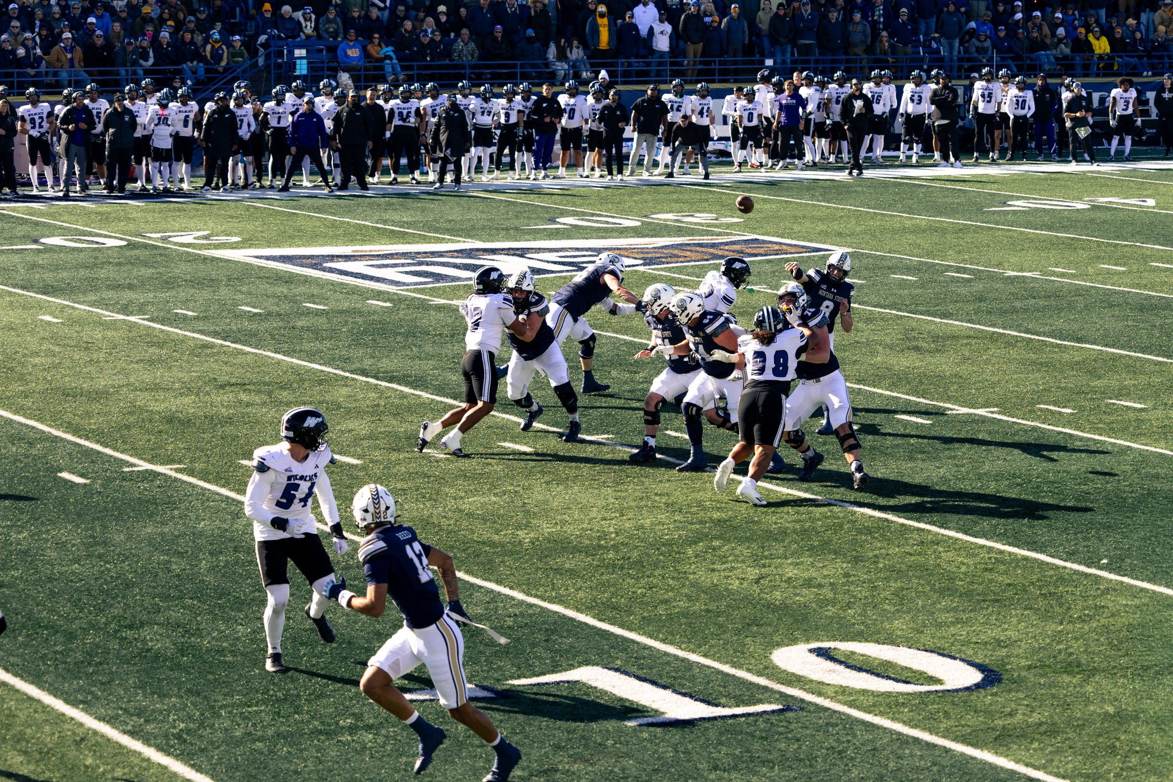Carter Dahlke runs his route as the pass goes up
