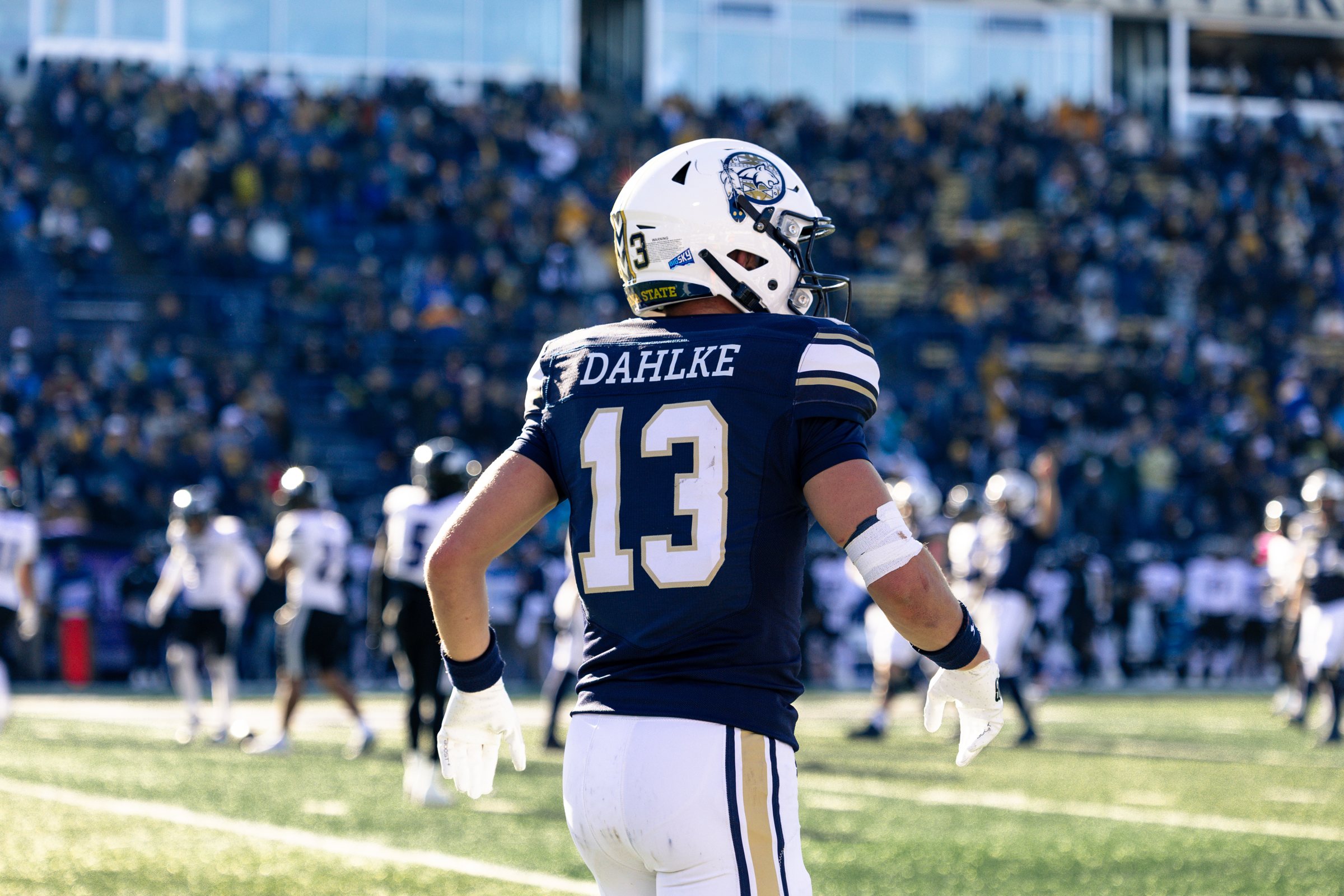 Carter Dahlke looks on between plays