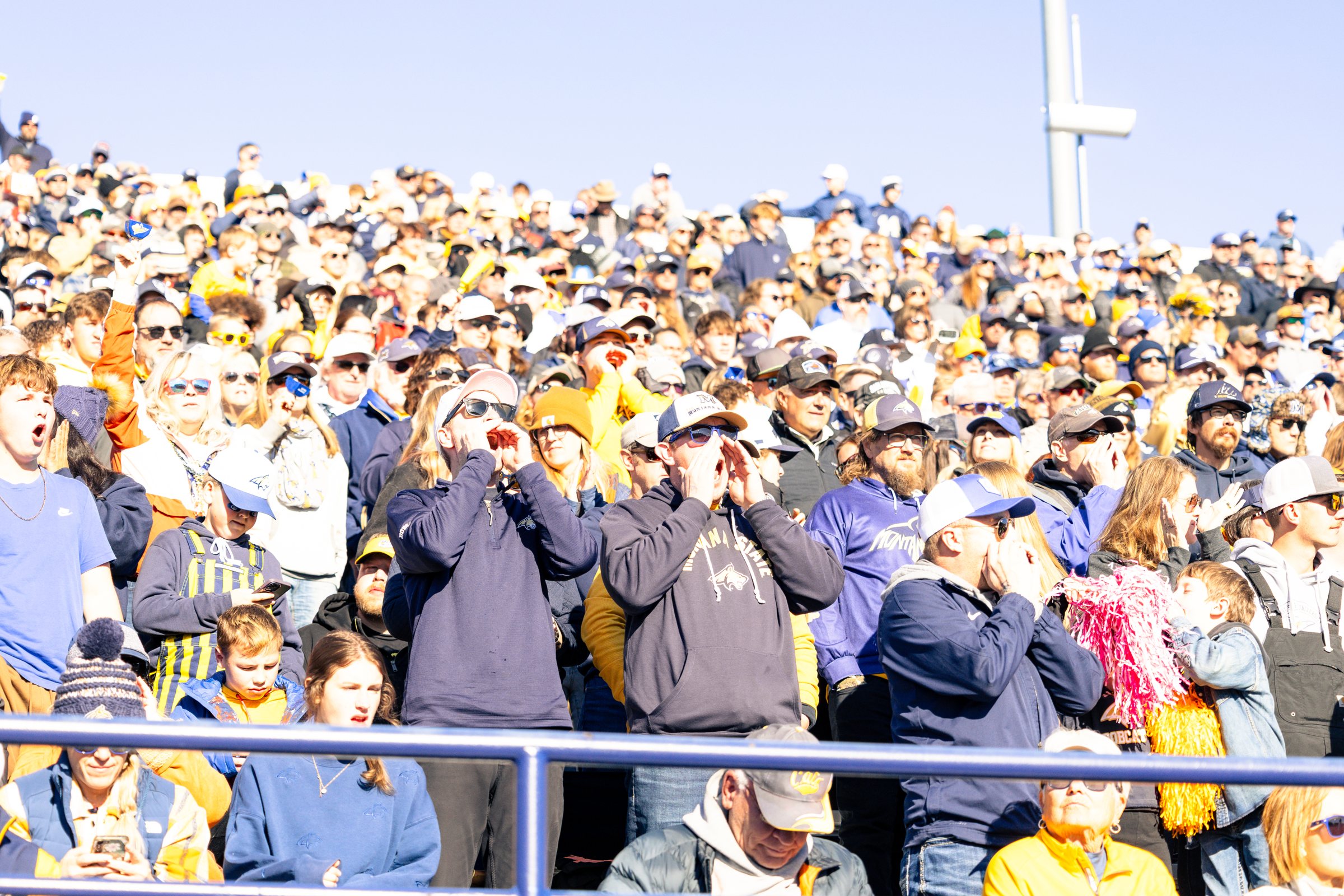 Bobcat fans cheer on the defense
