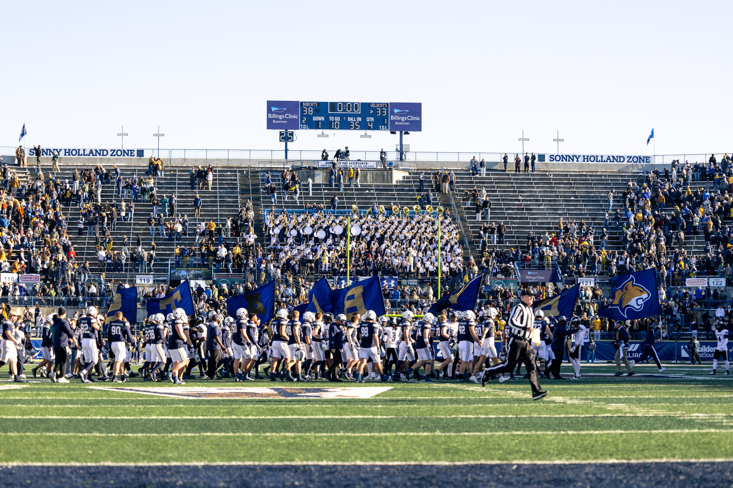 The Bobcats celebrate the comeback win
