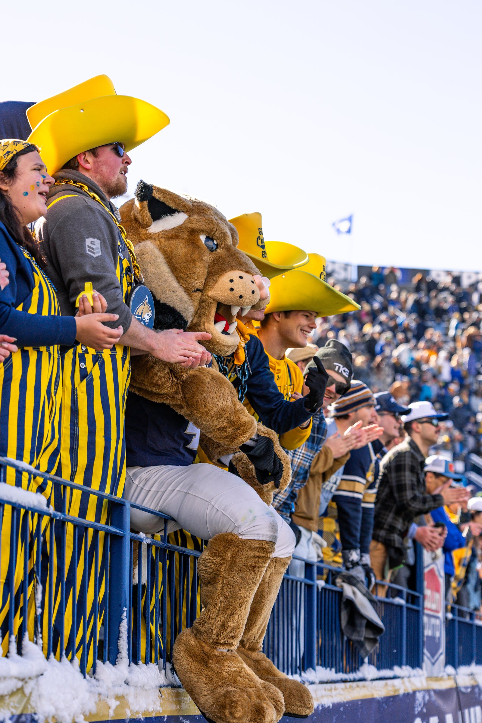 Champ joins the student section