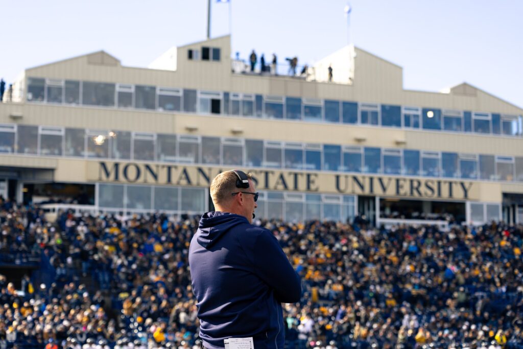 Brent Vigen watches from the sideline